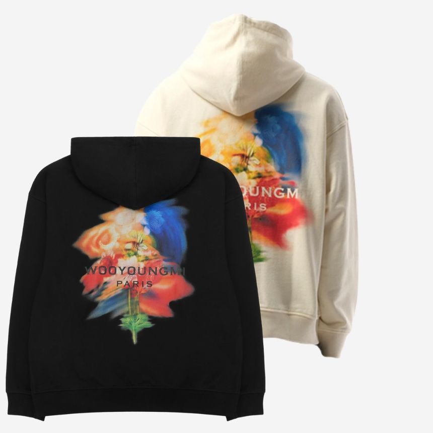 Wooyoungmi Flower Back Logo Hoodie Sweatshirt W243TS36