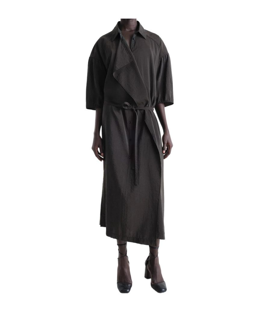 르메르(LEMAIRE) | Navy Belted Rib T shirt Midi Dress 242646F054011 | 트렌비