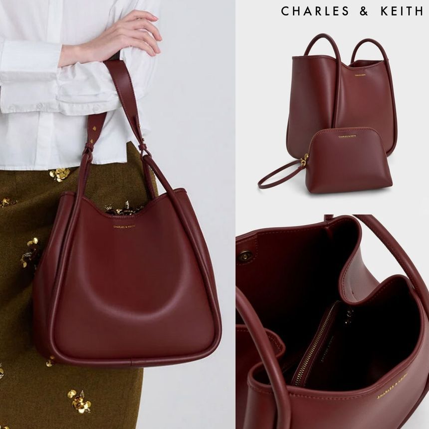 찰스앤키스 가방 Lyla 튜불러 슬라우치 토트백 Mulberry Plum