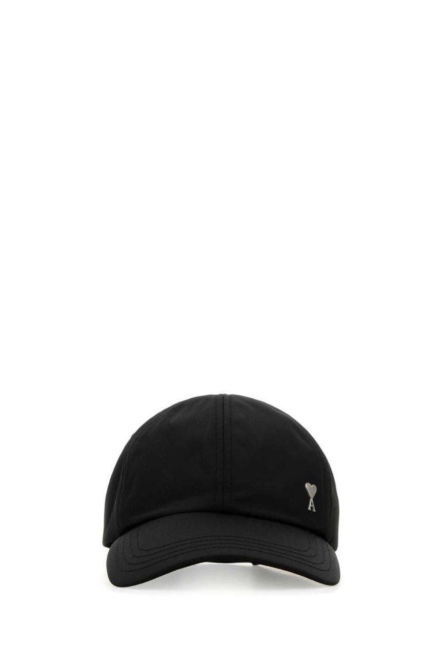 AMI Black nylon blend baseball cap UCP023PA0007 001