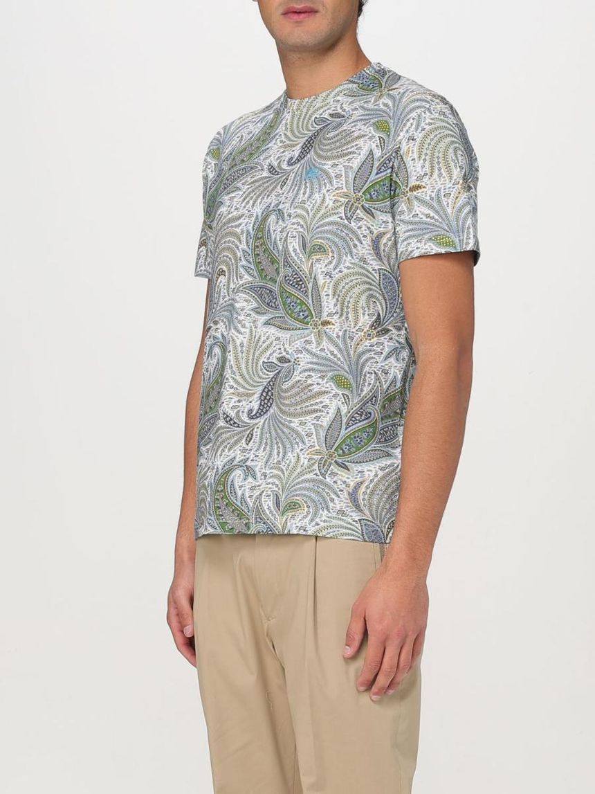 Tシャツ・カットソー ETRO Men T-shirt Multicolor MRMA0002AK593 X0883 Etro men's crew-neck cotton T-shirt with floral pattern