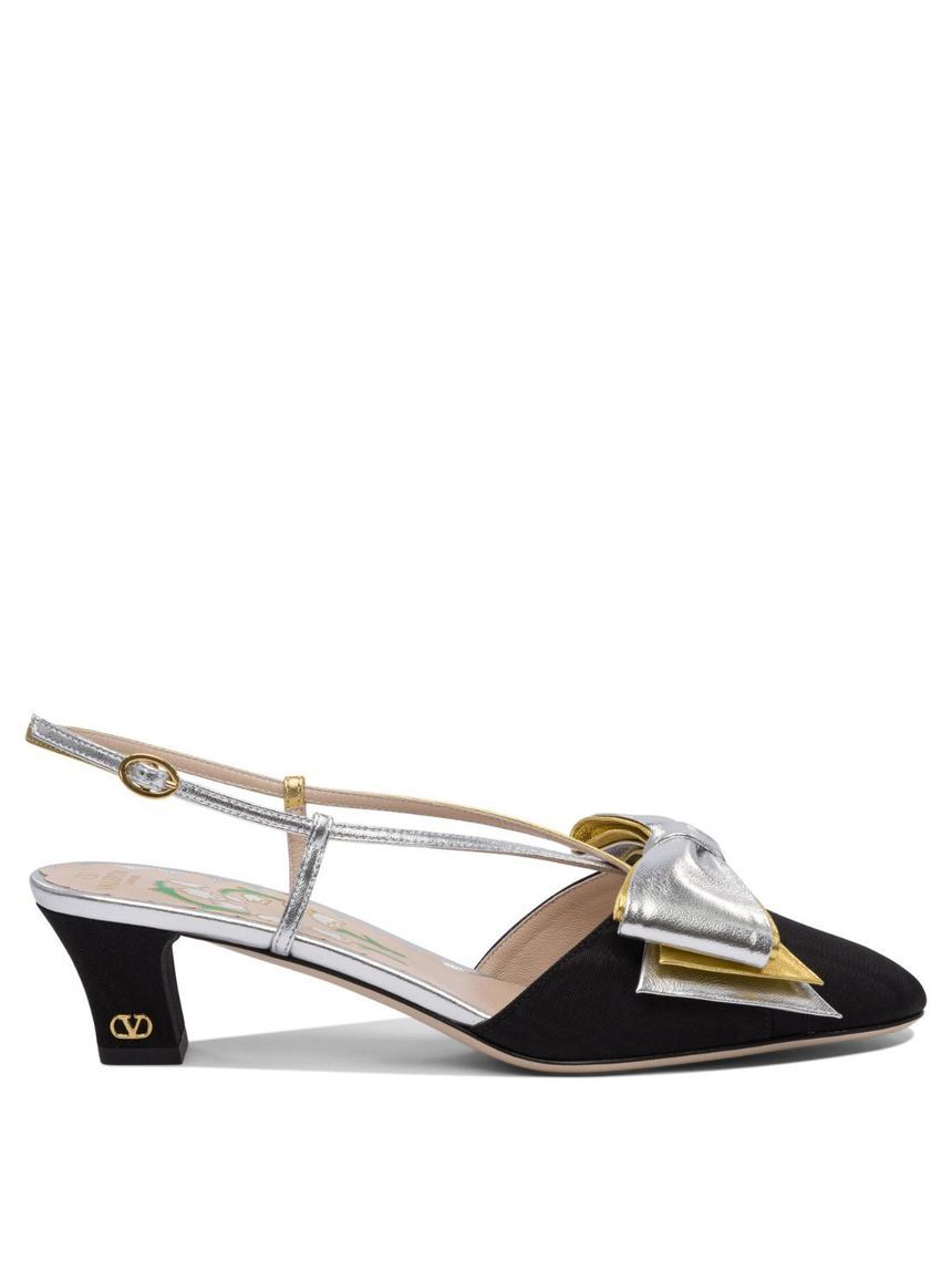 발렌티노 가라바니  Bowow Moire 45 mm  slingback pumps Black 6W2S0LB6QLJR1V []
