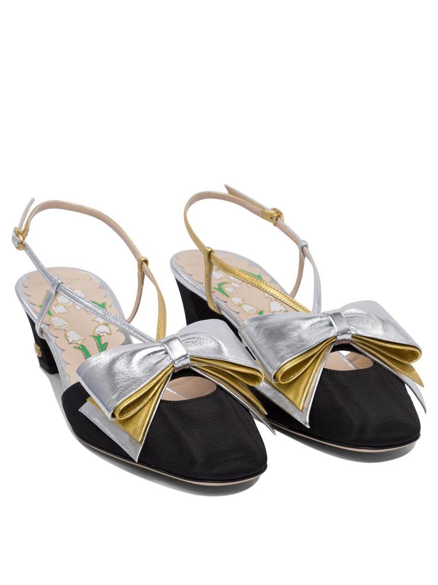 발렌티노 가라바니  Bowow Moire 45 mm  slingback pumps Black 6W2S0LB6QLJR1V []