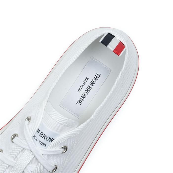 Thom Browne Men's Canvas Collegiate Sneakers White MFD253A
