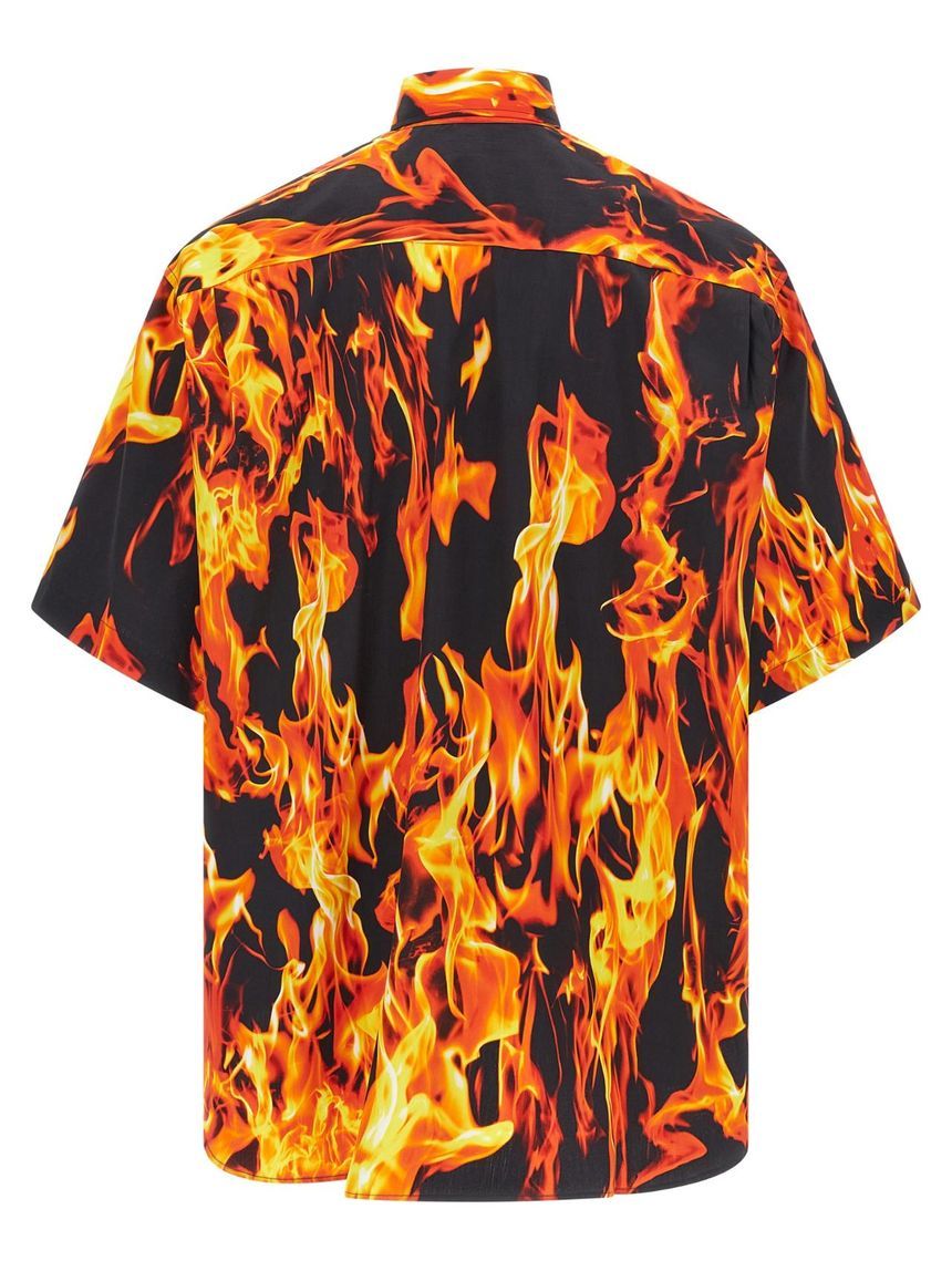 VETEMENTS 'Black & Orange Fire' shirt UA66SH430XFIREPRINT