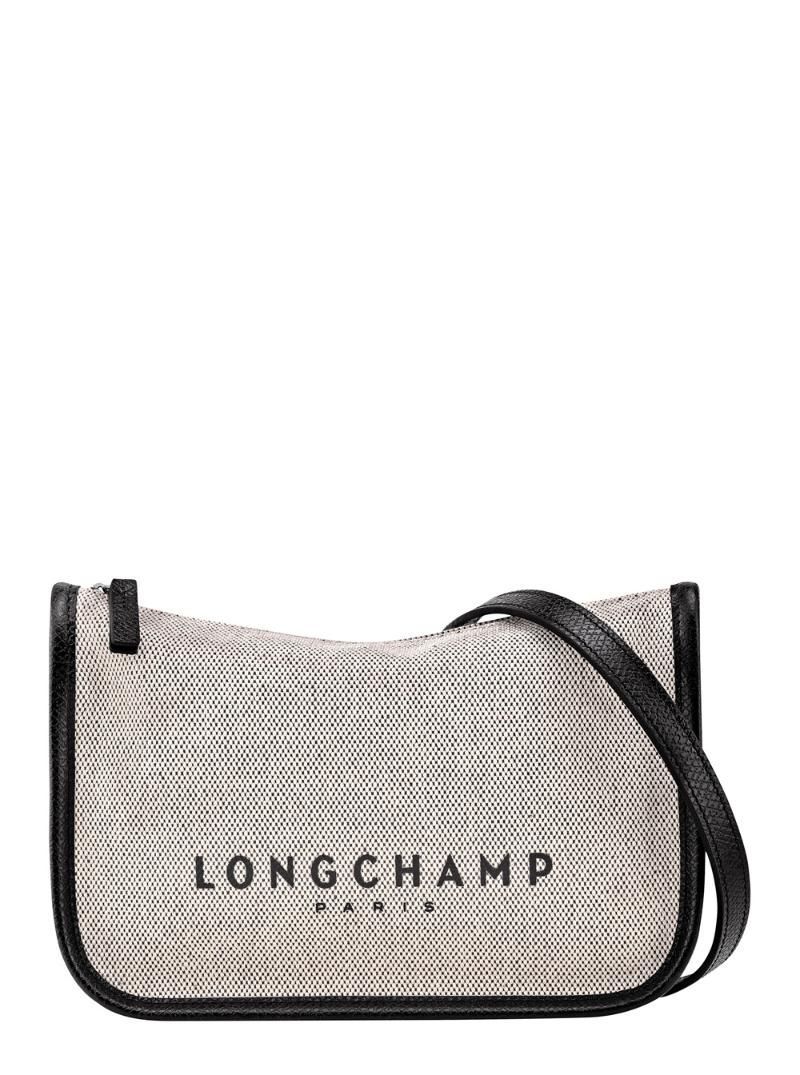 LONGCHAMP Essential White Crossbody Bag with Logo Lettering on the Front and Adjustable and Removable Shoulder Strap in Cotton Woman 10301HSG037