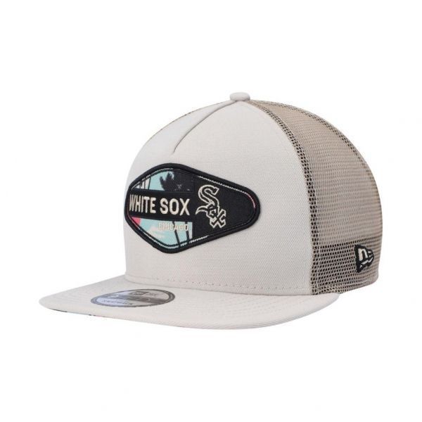 뉴에라 남성 네추럴 시카고 화이트 Sox 레트로 해변in' 패치 A-프레임 트러커 9FIFTY 스냅백 모자 2631805