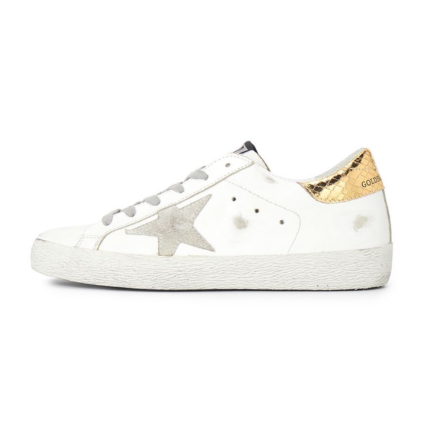 Golden Goose｜SNEAKERS (GWF00101 F000861 10417) Women's Super-Star with gray suede star and silver glitter