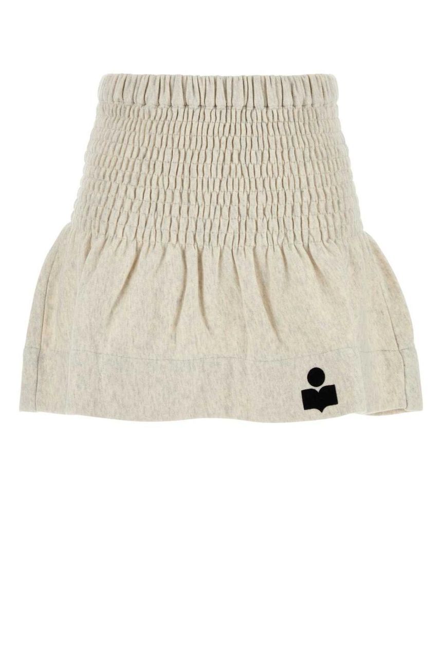ISABEL MARANT ETOILE JU0146FCA1M07E 23EC Melange grey cotton Pacifica mini skirt