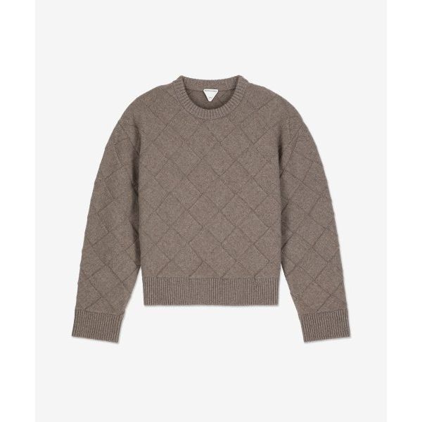 BOTTEGA VENETA 보테가베네타 인트레치오 울 스웨터 - 그레이 753728V36Y01540