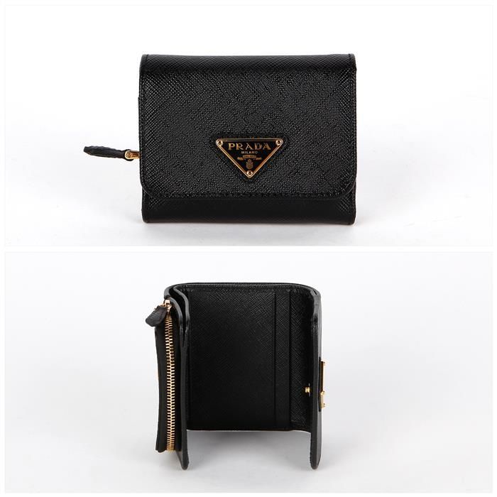 Prada Saffiano Leather Triangle Logo Wallet 100915655 | eBay