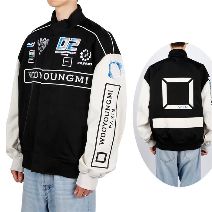 로고 자켓 Logo Varsity Jacket W241JP04-951B Black