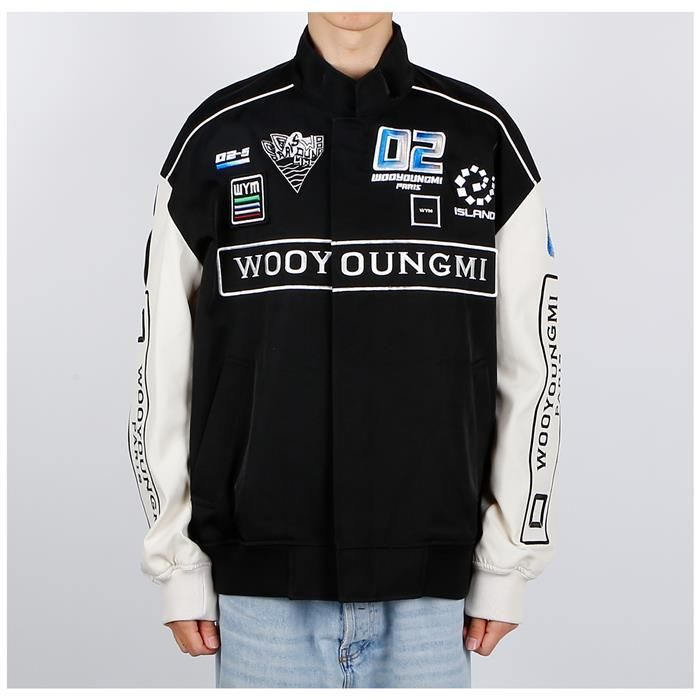 로고 자켓 Logo Varsity Jacket W241JP04-951B Black