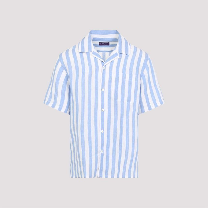 랄프로렌 퍼플라벨 Ralph Lauren Purple Label Sport SS Shirt 58110CORNFLOWER BLUE WHITE CORNFLOWER BLUE WHITE - []