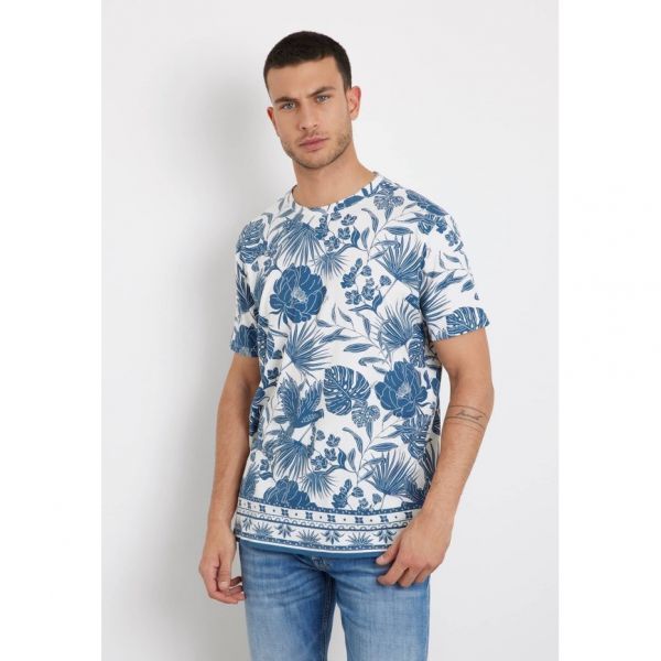 5679570 Guess BLUMEN - Print T-shirt blumenmuster blau
