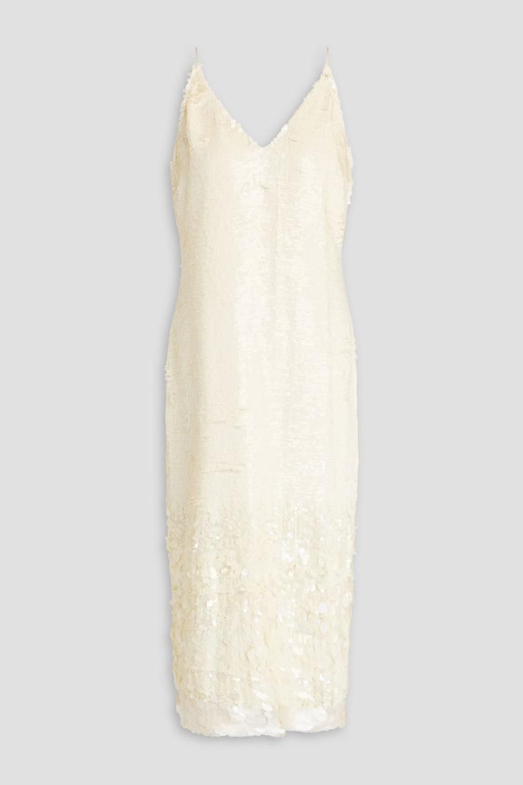 베로니카비어드 Perla sequin embellished georgette midi slip dress 46376663162869501