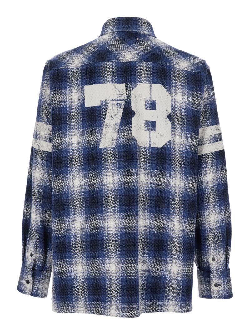 GOLDEN GOOSE JOURNEY M&#39;S 오버 셔츠 NOLWENN 3D 코튼 체크 W 78 프린트 GMP02253P00189982807