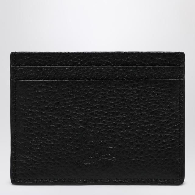 크리스찬루부탱 ["SS25", "Carryover"] Black Kios card holder with studs 1175211LE/Q_LOUBO-CM53