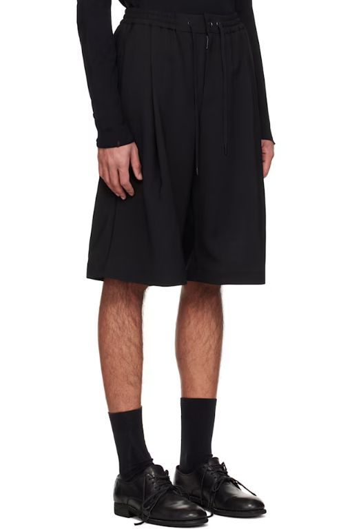 [DEVOA]Black Hybrid Shorts 251212M193002