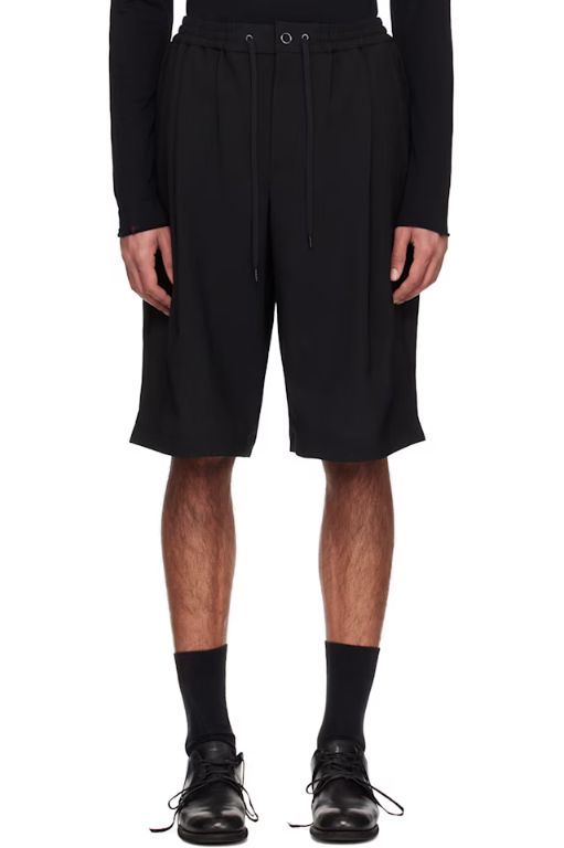 [DEVOA]Black Hybrid Shorts 251212M193002