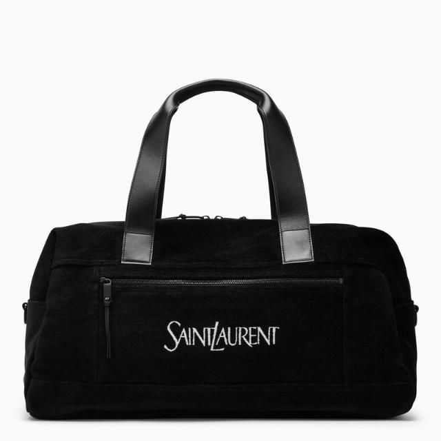 SAINT LAURENT 로고가 있는 검은색 더플백 594400FACGA/XF_YSL-1070