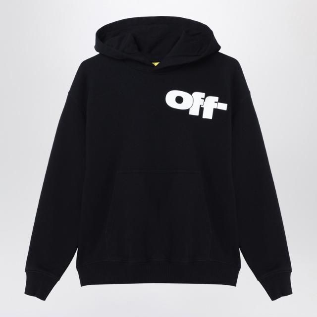 OFF-WHITEA¢ 로고가 있는 검은색 후드티 OBBB001F24-AFLE005/XH_OFFW-1001