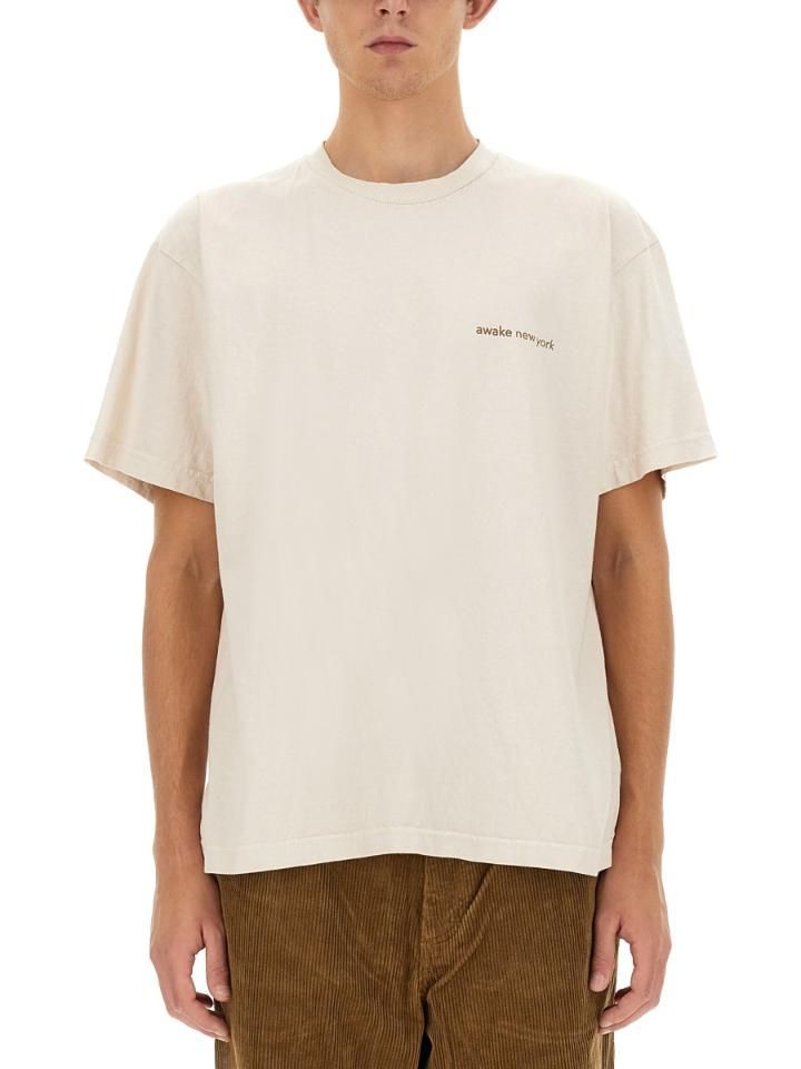 AWAKE NY 로고가 있는 티셔츠 TS002_NATURAL