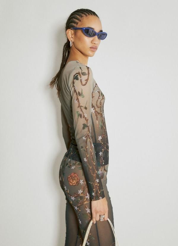 25 SS DI PETSA 여성 피그 트리 메시 탑 Fig Tree Long Sleeve Mesh Top Black Gradient TP835486817