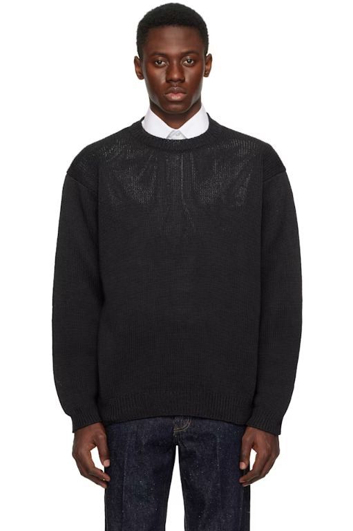 [KAPTAIN SUNSHINE]Black Cotton Washi Hand Frame Sweater 251194M201000