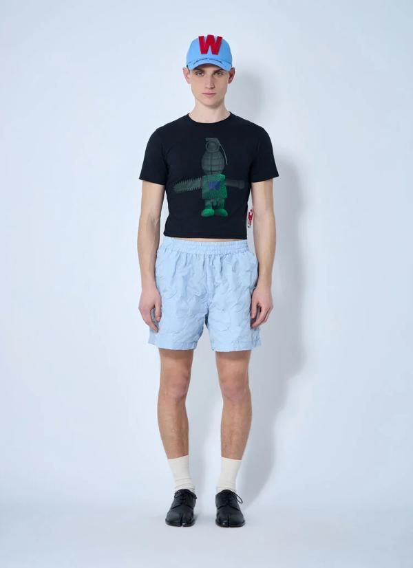 WALTER VAN BEIRENDONCK 남성 토이테러 마이크로 티셔츠 블랙
