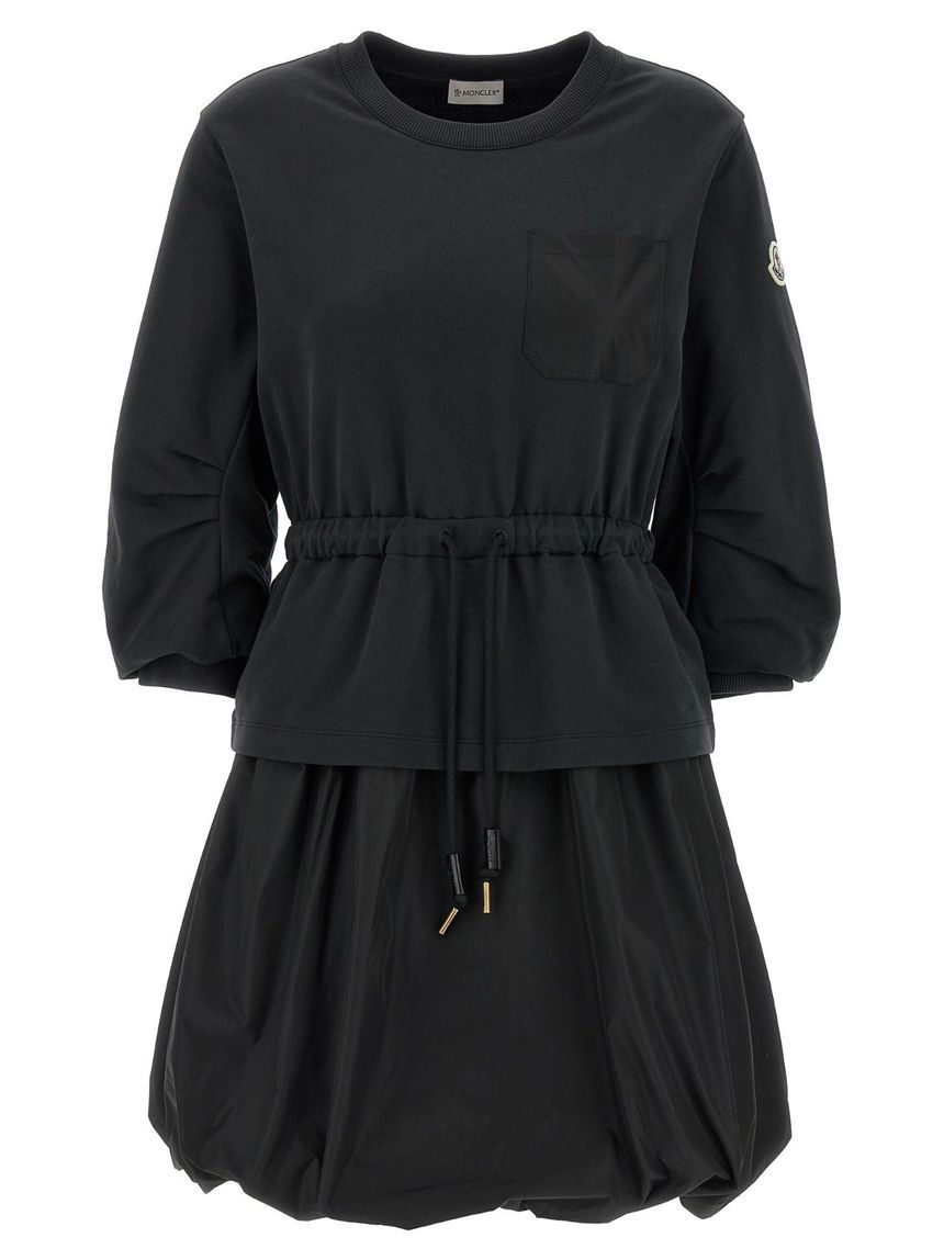 【関税＆送料込み】Moncler Two-Material Dress 몽클레르(Moncler) | 몽클레어 Two material dress Black