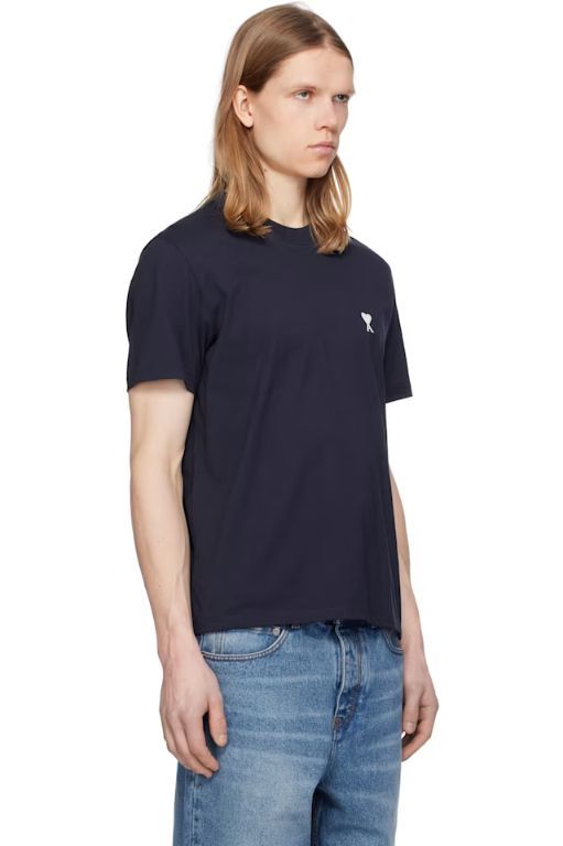 [아미]Navy Cotton Ami de Coeur T shirt 251482M213008