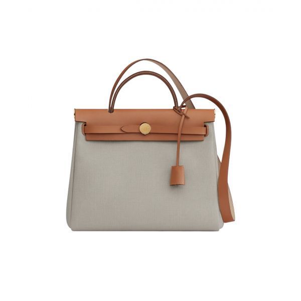 에르메스 에르백 집 31 백 르투르네 & 골드 하드웨어 베통 나뛰렐 Hermes Herbag Zip 31 Bag Retourne & Gold Beton Naturel