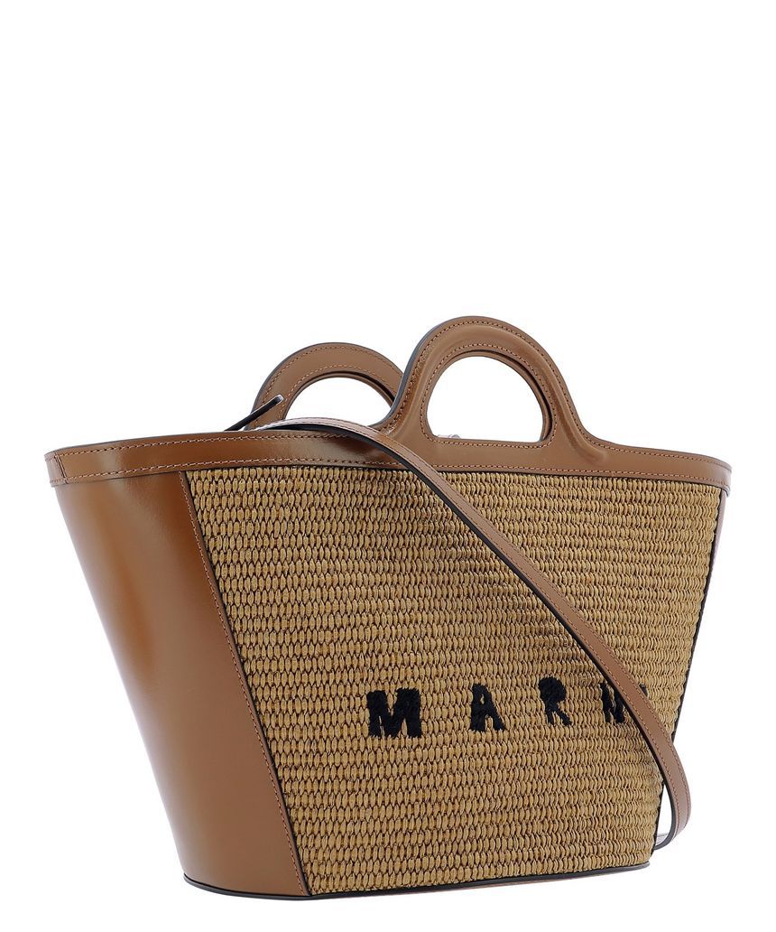 마르니(Marni) | 마르니 트로피칼리아 스몰 라피아 토트백 브라운 | 트렌비
