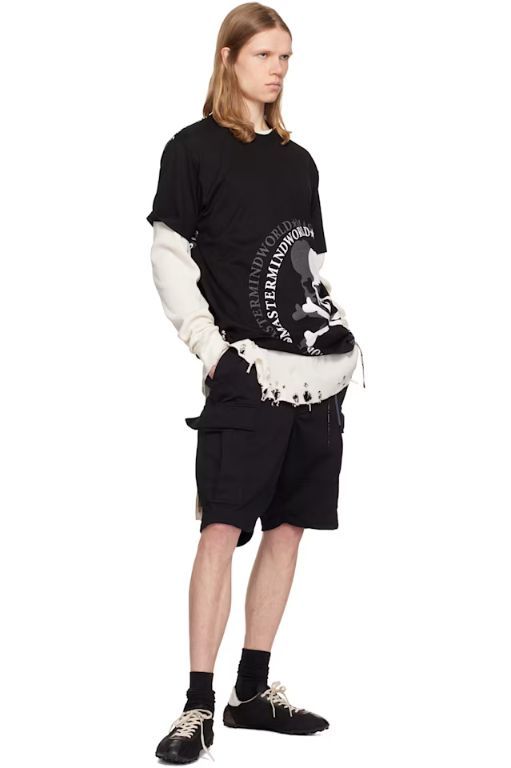Mastermind World | 25 SS 마스터마인드 월드 블랙 MW 플래시 티셔츠 251968M213010 | 트렌비