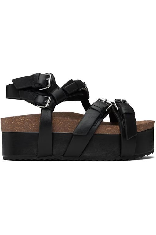 [R13]Black Platform Sandals 251021F124002