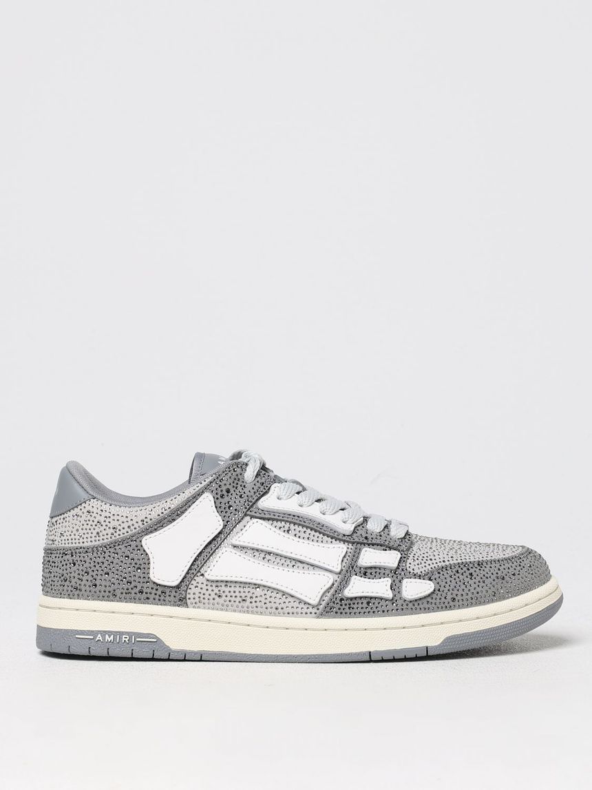 24FW AMIRI 스니커즈 Skel Amiri in pelle con strass all over AMFOSR1059GREY