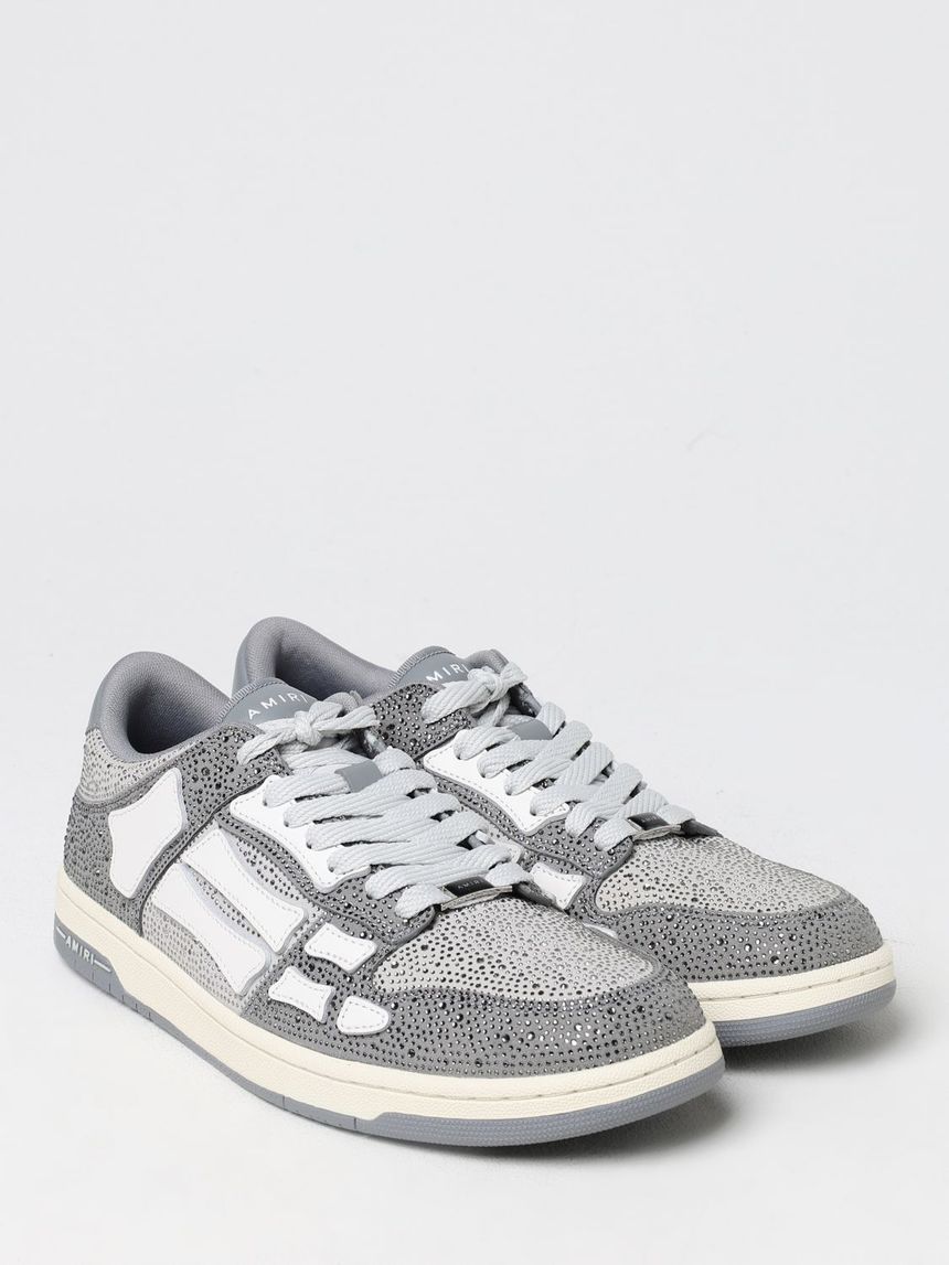 24FW AMIRI 스니커즈 Skel Amiri in pelle con strass all over AMFOSR1059GREY
