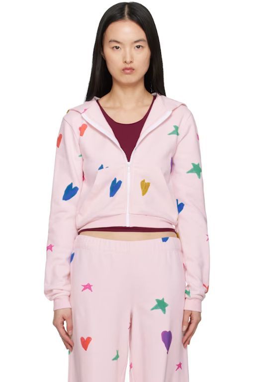 [Kids Worldwide]Pink Heart Mini Zip Up Hoodie 251483F097000