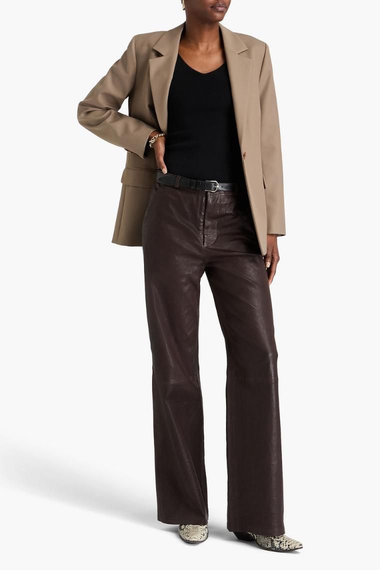 [NB07] 프레임 여성 레더 팬츠 Leather straight leg pants 46376663162884822