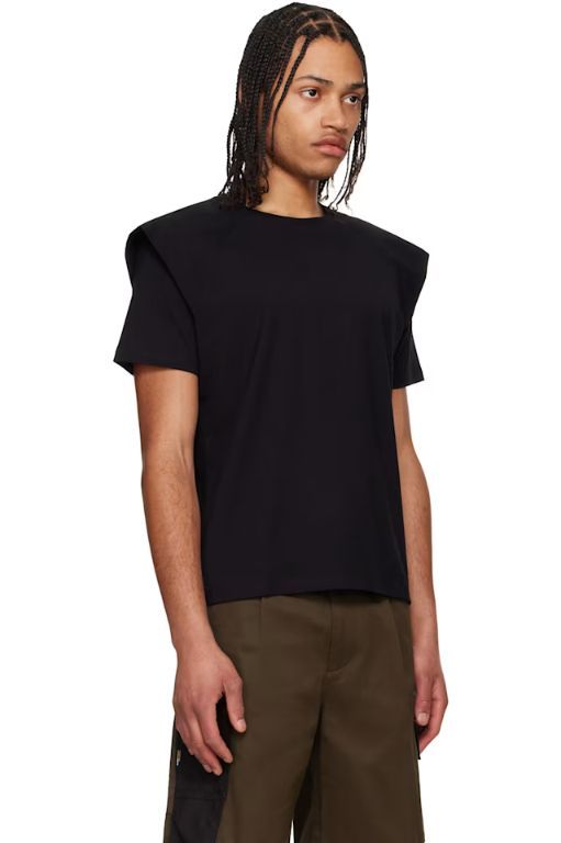 [Olly Shinder]Black Folk T shirt 251077M213000
