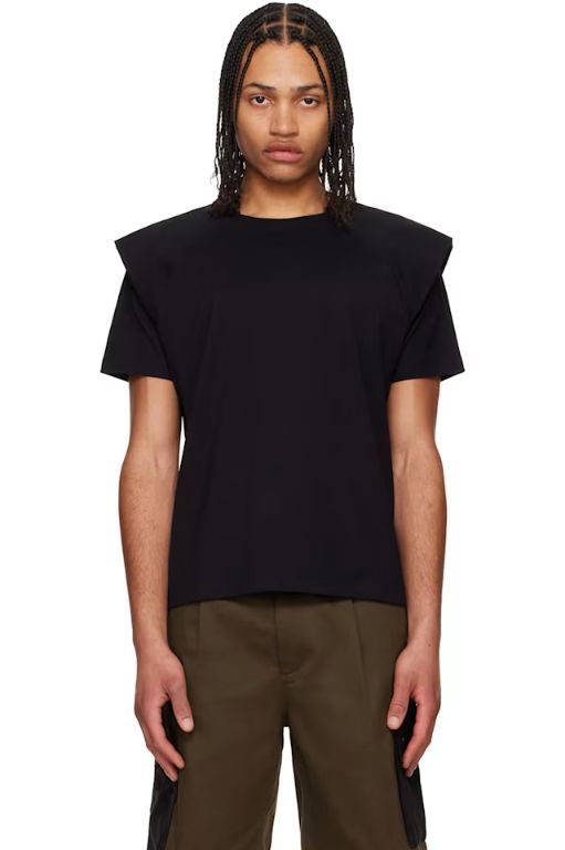 [Olly Shinder]Black Folk T shirt 251077M213000