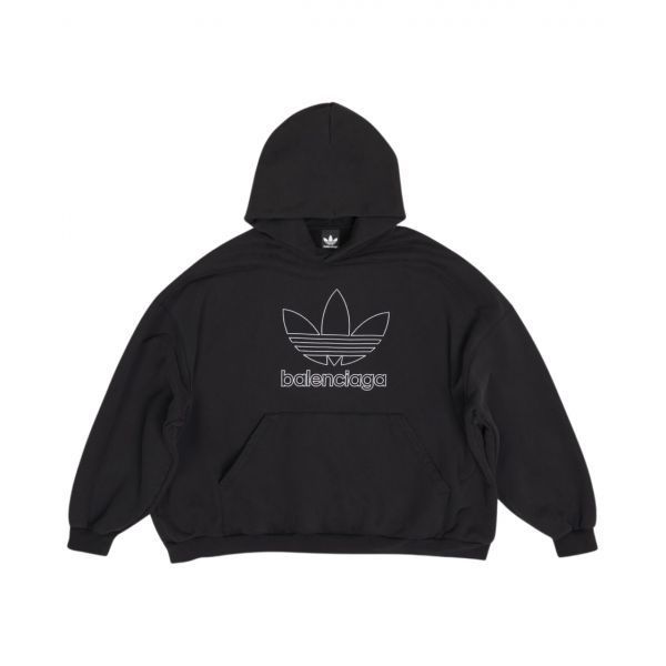 발렌시아가 x 아디다스 후드 라지 핏 블랙 Balenciaga x Adidas Hoodie Large Fit Black