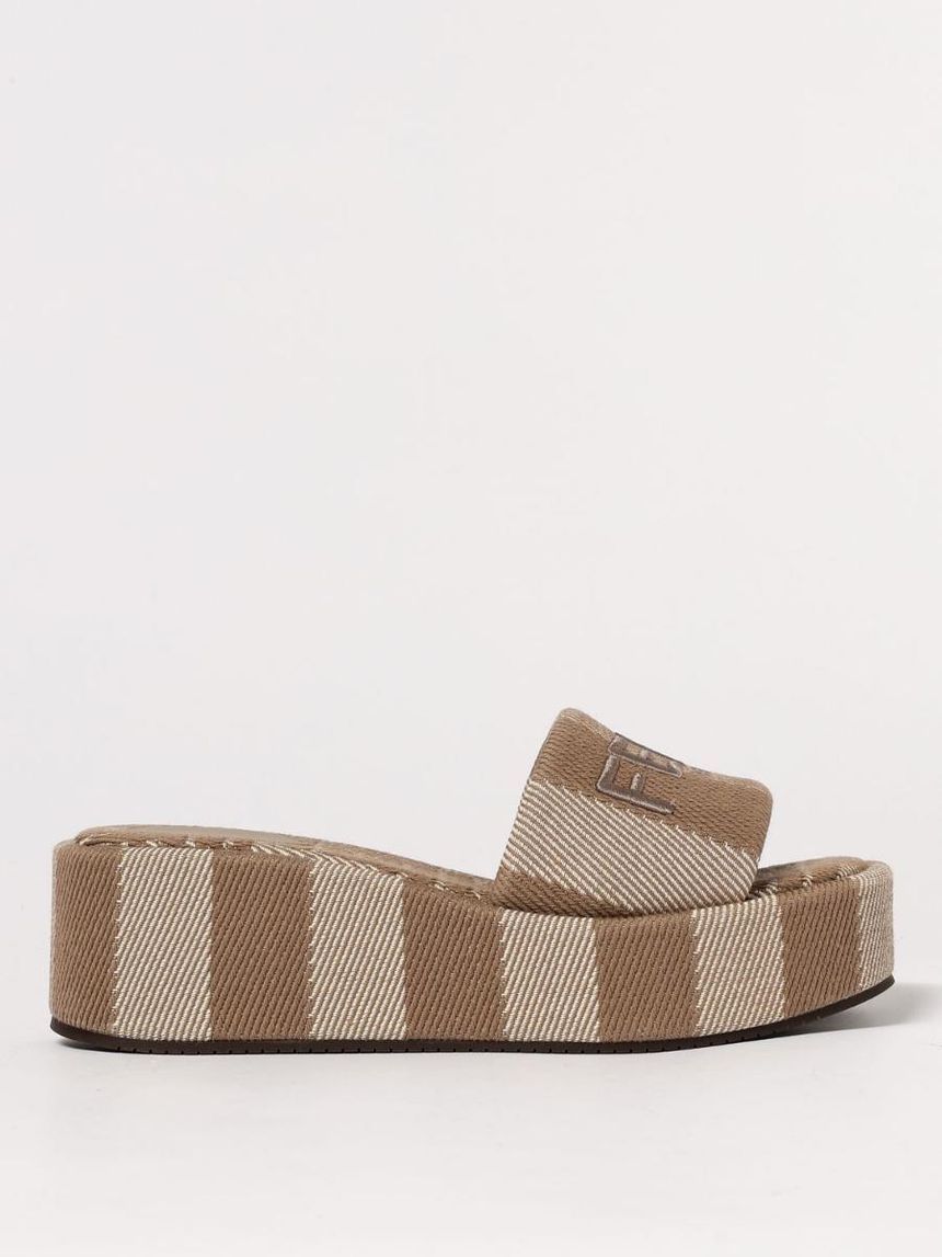 펜디 Womans Heeled Sandals Fendi 8R8515ASB5 Dove grey F1STE []