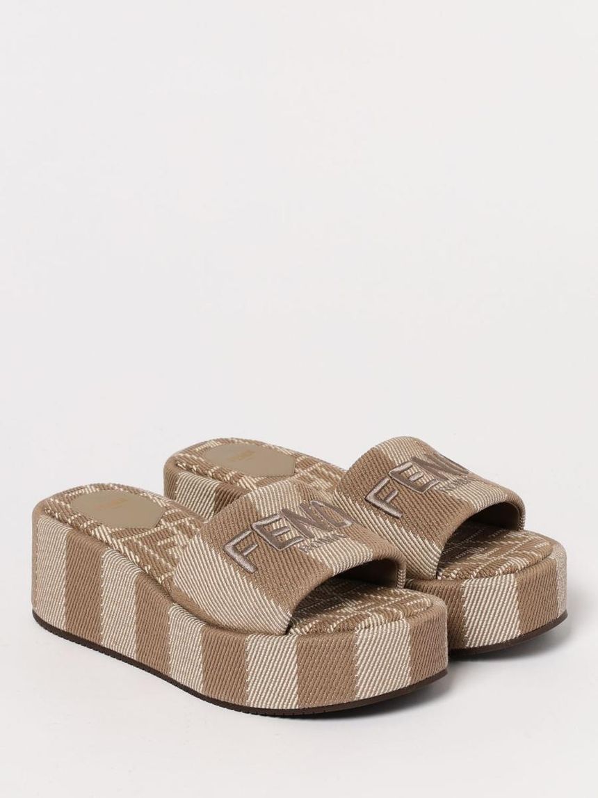펜디 Womans Heeled Sandals Fendi 8R8515ASB5 Dove grey F1STE []