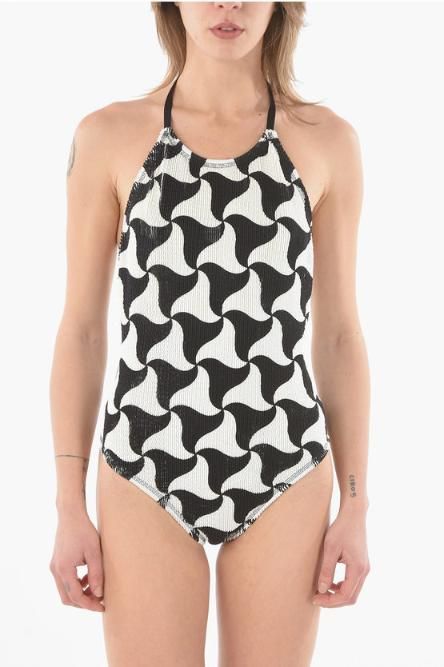 [NB22] 보테가 베네타 여성 수영복 Backless CRINKLE WAVY Swimsuit 473234