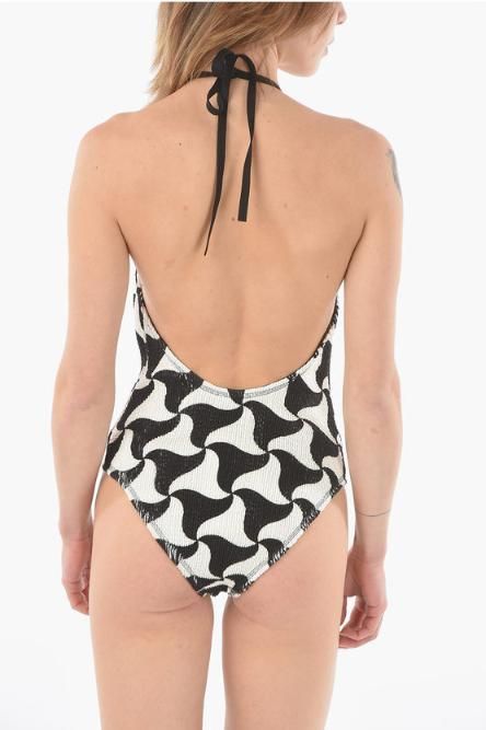 [NB22] 보테가 베네타 여성 수영복 Backless CRINKLE WAVY Swimsuit 473234