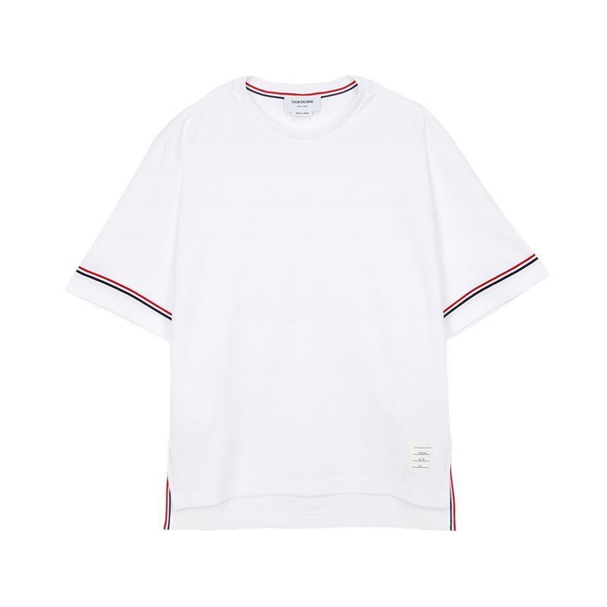 Thom Browne｜ (MJS282A J0199 100) RWB STRIPE RUGBY TEE | Thom Browne