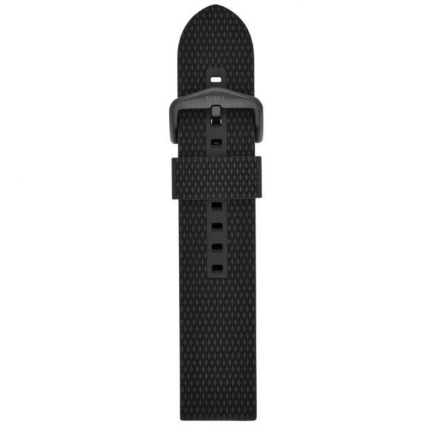 Fossil 화석 남성용 검은색 실리콘 시계 밴드 22mm 3151284