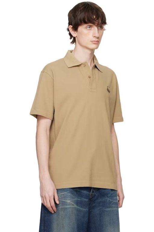 [메종 키츠네]Khaki Bold Fox Head Patch Comfort Polo 251389M212030